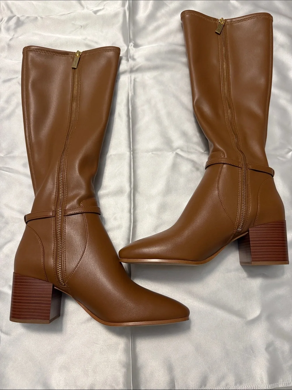 Michael Kors Chestnut Brown Knee High  Block Heel Boots